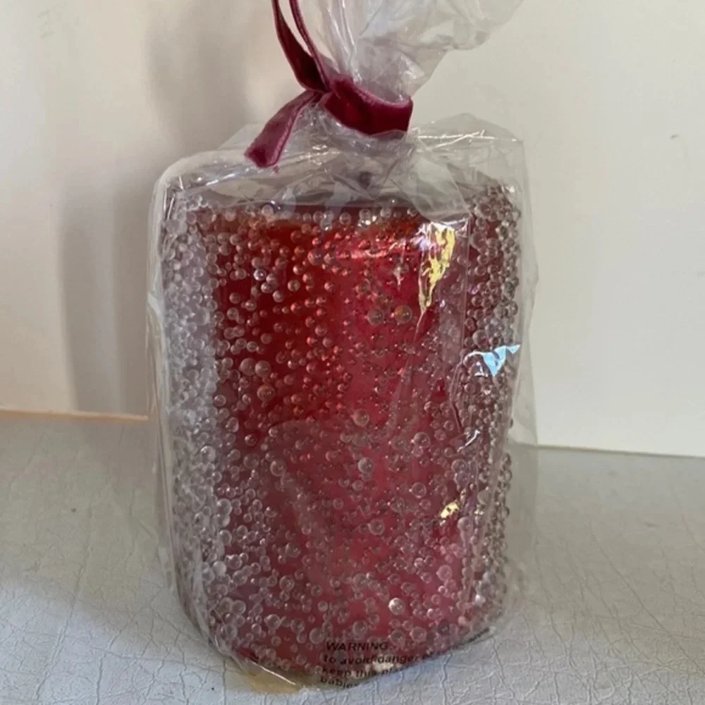 Z Gallerie Red Holiday Jeweled Candle NWT